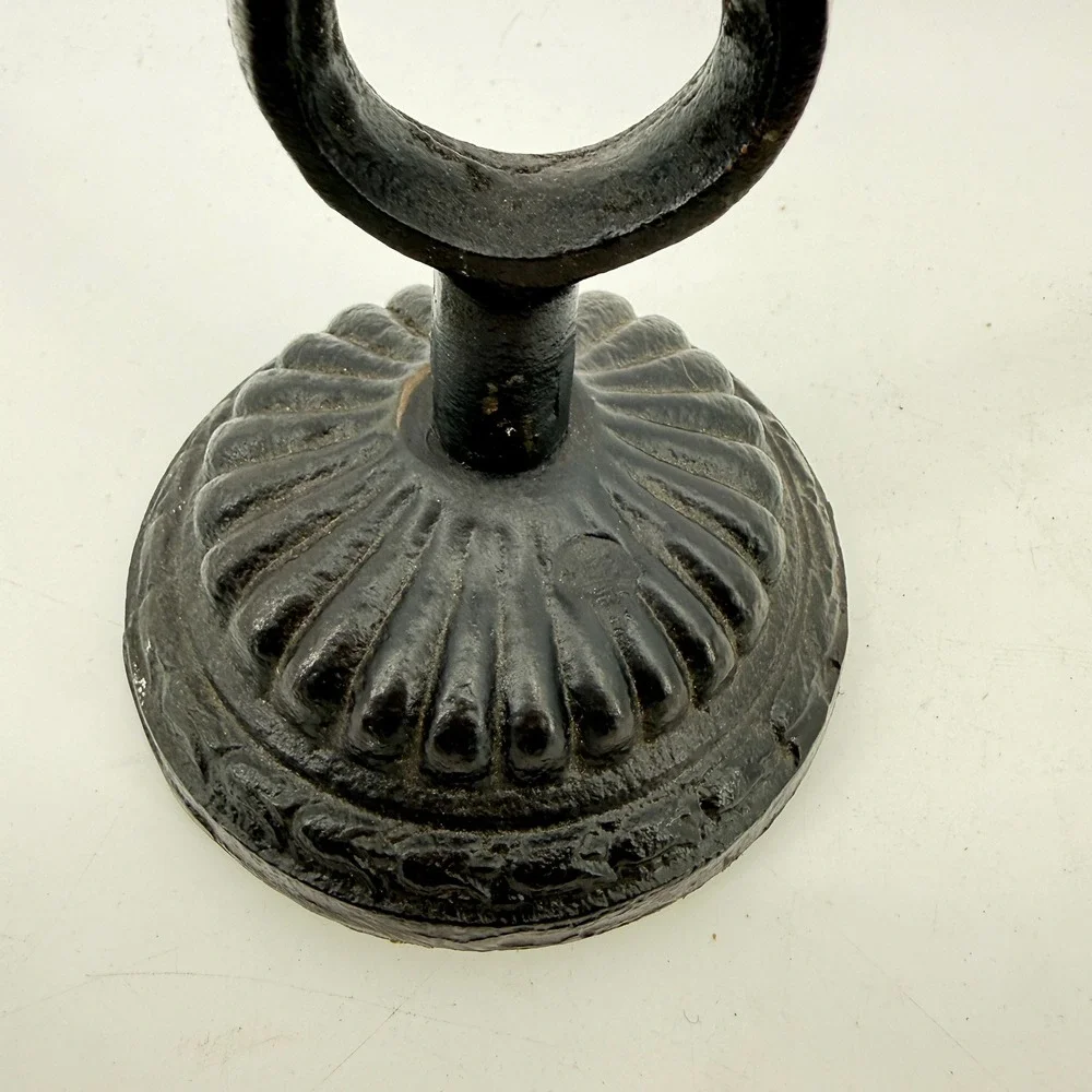Pier‎ One Cast Iron Candlestick Holder Home Decor OS Black Vintage Fluted Base